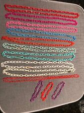 Vintage 80's Plastic Link Necklaces and Bracelets Pre-Owned Lot of 13 picture