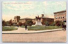 1910~Union Station~Burnside Monument~Street View~Providence RI~Antique Postcard picture