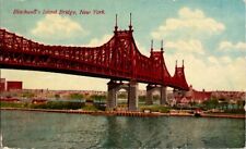 Postcard Blackwell's Island or Queens Borough Bridge NY New York 1912      K-571 picture