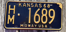 1968 KANSAS LICENSE PLATE HM1689 HAMILTON COUNTY picture