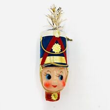 Vintage Japan Felt Toy Soldier Plastic Face Christmas Ornament picture