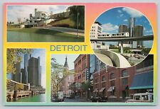 Detroit MI Michigan Multiview Continental Postcard, chene park, trappers alley picture