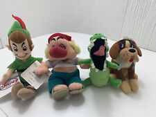 Vtg Disney Store Beanie Plush Lot Of 4. Peter Pan, Smee, Crock And Nana picture