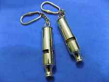Vinatge Lot of 2 Police Bobby Barrel Anchor Whistle Cop Keyring with loud sound picture