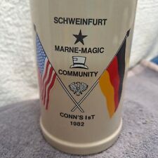 Vintage US Army Schweinfurt Marne-Magic Community 1982 1L Stoneware Stein Mug picture