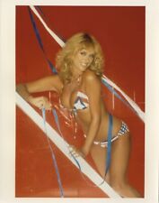Sybil Danning Busty Leggy Stars & Stripes Bikini Pin up Vintage 8x10 Color Photo picture