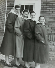 Four Women Lined Up Front To Back Short To Tall B&W Photograph 4 x 5 picture