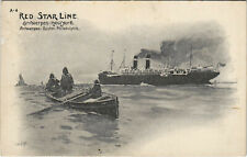 PC ADVERTISING, RED STAR LINE, POSTER TYPE, Vintage LITHO Postcard (b28118) picture