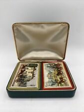 1939 Playing Cards Horse & Carriage 2 Decks Green Hard Case W P Co. picture