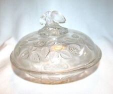 EAPG Central Glass Company Clear Cabbage Rose Covered Butter Dish picture