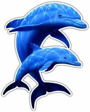 Dolphin Dolphins Blue Jumping Fish Ocean Car Bumper Vinyl Sticker Decal 4