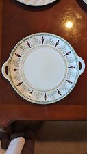 Bernardaud Limoges France Grenadiers Happy Holidays open handle cake plate picture