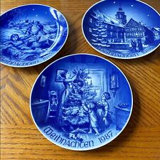 Bavaria Germany Bareuther Christmas Plates Years 1985-87 Set of 3 Weihnachten picture