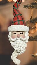 Santa Long Beard on Spring Smiling Rosy Cheeks Ornament Tall Twisty Hat picture