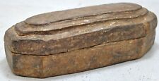 Antique Papier Mache Oval Storage Box Original Old Hand Crafted picture