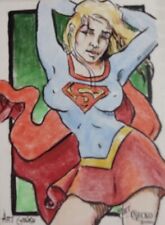 DC's Supergirl- artist sketch card, 1 of a kind hand drawn art picture