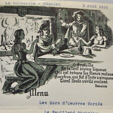 1951 Maison Malleval Vine Store Restaurant Menu 11 Rue Émile Zola Lyon France picture