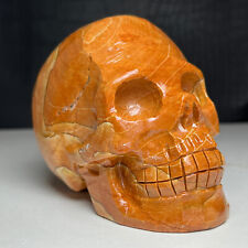592g Natural Crystal Mineral Specimen. Serpeggiante. Hand-carved  SKULL.Gift.PC picture