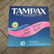 Vintage 1998 Tampax Tampons REGULAR  Slender New Sealed Box picture