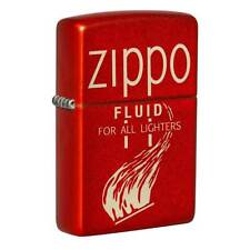 Zippo Windproof Lighter Retro Design Metallic Red Finish Refillable 49586 picture