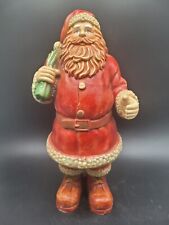 SANTA CLAUS FIGURE Statue Large 15” Tall With Sack Cast Resin picture