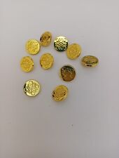 Lot Of 10 Small Loewe Shank Button 15mm Gold Designer Button Replacement Button  picture