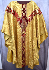 Older Sacred Heart of Jesus Chausable + Stole. Gold and Red (CU115) vestment co. picture