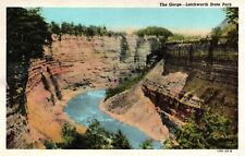 The Gorge Letchworth State Park Vintage Linen Postcard Used Unposted picture