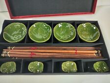 Elephant Soy Sauce dipping Dishes, chopsticks, rests -Sushi gift set of 4 picture