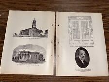 Antique Paper: Cedar Street Presbyterian Church New York City + Interior Map picture