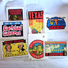Vtg Lot of 7 Baxter Lane Lindgren-Turner Vacation Luggage Auto Decals Stickers picture