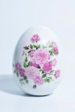 1988 Handcrafted Avon Summer Roses Porcelain Egg 3.25in Vintage picture
