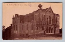 Kansas City KS-Kansas, St Anthony Church, Religion, Vintage c1911 Postcard picture