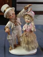 N C Porcelain Dolls Man Twirling Woman Great Color Antique  picture