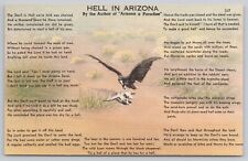 Vintage Linen Postcard Hell in Arizona Poem Arizona a Paradise picture