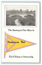 Anderson Indiana Pennant Postcard  Bridge Scenery is Fine Here Photo picture