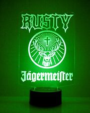 Personalized Jagermeister Logo Bar Sign Mancave LED Remote Control picture