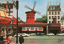 Paris, Moulin Rouge Cabaret Night Club, Mill, France, Old used postcard picture