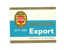Germany - Vintage Beer Label - Brauerei Weitnau - Weitnauer Export picture