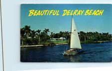 Postcard - A sailboat plys the Intracoastal Waterway at Delray Beach, Florida picture