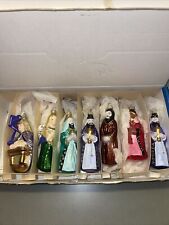 Lauscha Glas Creation Set of 7 Glass Ornaments Christmas Nativity Germany In Box picture