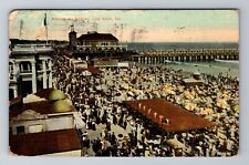 Long Beach CA-California, Enjoying The Seashore, Antique Vintage c1912 Postcard picture