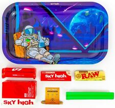 Metal Rolling Tray Astronaut Combo Bundle Kit RAW, SKY HIGH Gift Pack Set #12 picture