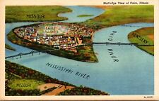 Bird's Eye View of Cairo Illinois Vintage Postcard picture