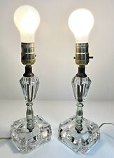 Vintage Hollywood Regency Style Glass Lamps MCM pair Boudoir Retro picture