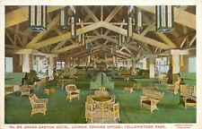 c1915 Grand Canyon Hotel Lounge -Haynes Germany, Yellowstone Park Postcard HTF picture