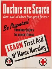 Doctors are Scarce NEW Metal Sign: Civil Defense Theme - Learn First Aid/Nursing picture