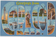 GREETINGS FROM CAPE COD MA LARGE LETTER LINEN , TICHNOR  pbl. picture