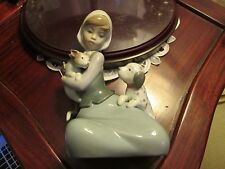 LLADRO FIGURINE OF GIRL w/ WITH A DOG & CAT 