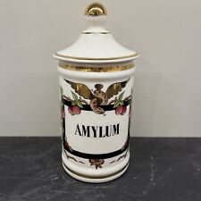 Vintage Jeanne Robinette “Amylum” Apothecary Jar - Rare Design Serpent & Apple picture